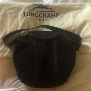Longchamp small purse. Eggplant velvet